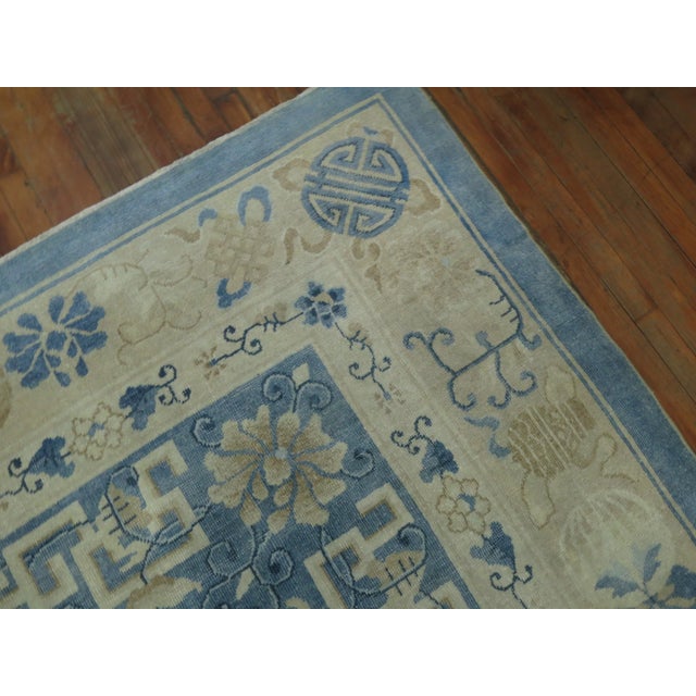 Light Blue Cream Oversize Antique Chinese 10'' - 12' x 17'10" For Sale - Image 4 of 11