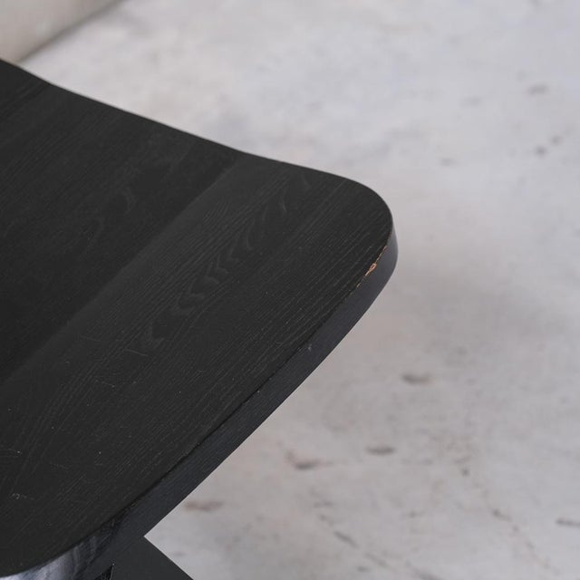 Mid-Century French Black Dining Chairs by Pierre Chapo, 1970s, Set of 6 For Sale - Image 16 of 18