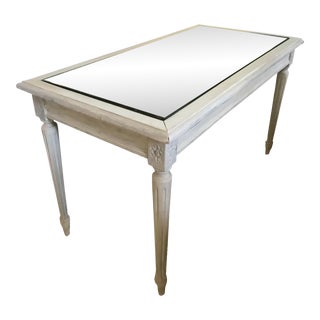 1940s French Louis XVI Style Mirrored Coffee Table For Sale