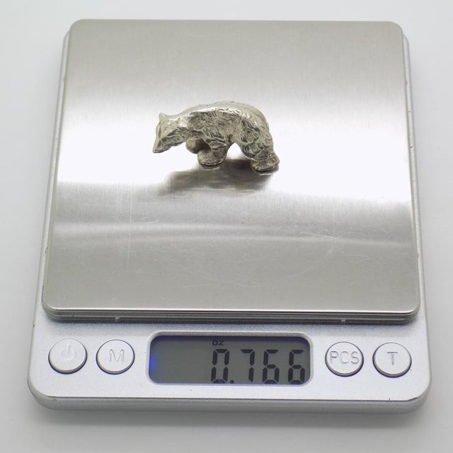 Vintage Italian Handmade Silver Polar Bear Figurine Sculpture, Milan, Italy, 1970s For Sale - Image 10 of 12