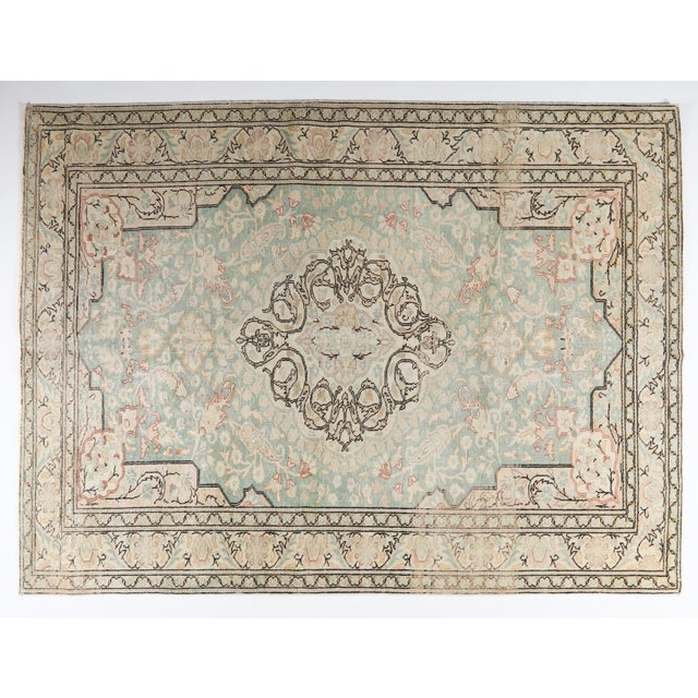 Tribal 1960 Handmade Double Knotted Turkish Floor Rug -4' 9'' X 6' 10'' For Sale - Image 3 of 15