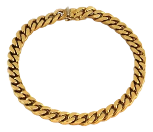 Mid 20th Century 18K Yellow Gold Classic Curb Link Bracelet