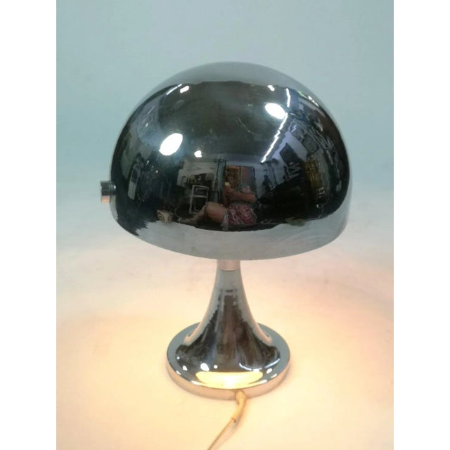 Space Age Chrome Mushroom Table Lamp, 1960s For Sale - Image 7 of 8