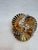 1950s Mid‑Century Jomaz Gold‑Tone Architectural Medallion Brooch With Crystal Crescent For Sale - Image 5 of 6