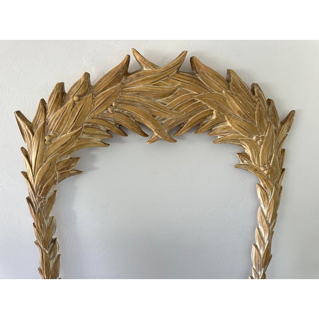 Mid-Century Modern Vintage Serge Roche Style Carved Palm Leaves Large Mirror Frame Only For Sale - Image 3 of 8