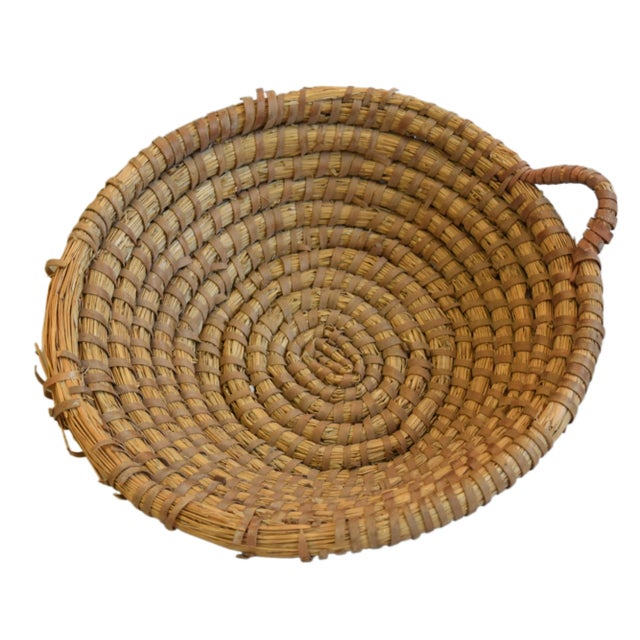 French Farmhouse Authentic Rustic Handmade Woven Dough Bread Bowl For Sale - Image 4 of 7