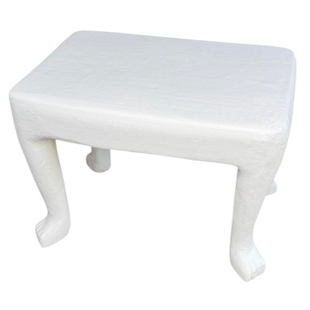 Sculpture Materials Vintage White Plaster African Side Table in the Style of John Dickinson For Sale - Image 7 of 10