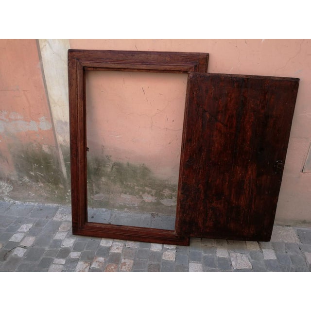 Wood Antique Italian Wall Cabinet, 1600s For Sale - Image 7 of 8