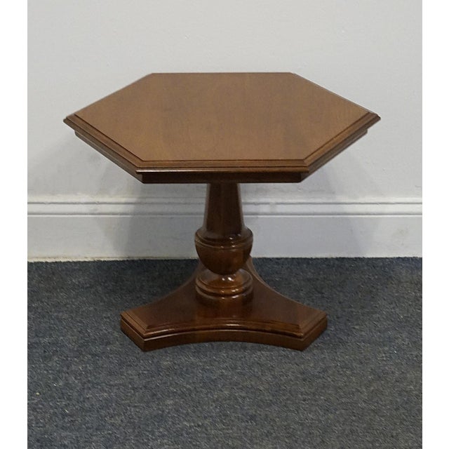 Traditional Ethan Allen Georgian Court Solid Cherry Hexagonal Accent End Table 11-8070 - 225 Vintage Finish For Sale - Image 3 of 8