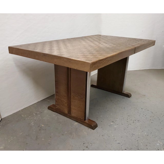 Belgian Inlaid Dining Table With Two Leaves by De Coene Freres For Sale - Image 13 of 13