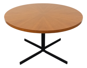 Large Vintage Scandinavian Style Coffee Table in Teak and Black Metal, 1960s