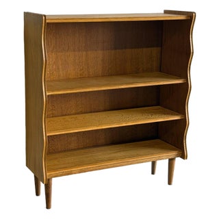 Oak Three-Tier Open Bookcase Danish Mid-Century Modern Display Shelf 1960s For Sale