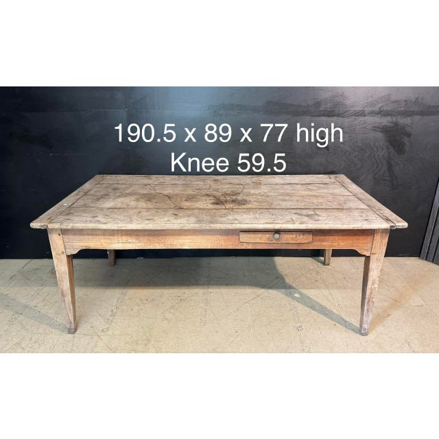 French Normandy Scrub Top Kitchen Dining Table, 1850 For Sale - Image 13 of 16