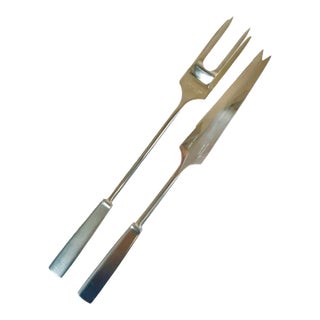Mid 20th Century Italian Contemporary Modern Alfredo Guerra Stainless Steel Cutlery Set - 2 Pieces. For Sale