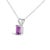 Contemporary 14K White Gold 6x4MM Emerald Cut Purple Amethyst Solitaire Pendant Necklace For Sale - Image 3 of 5