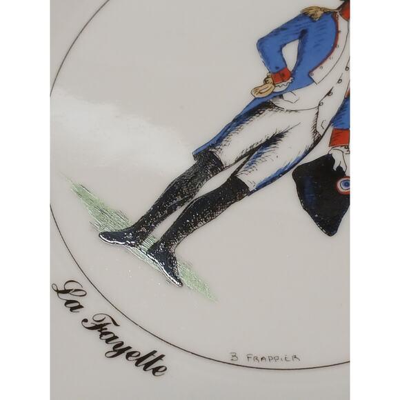 Figurative 1989 Apilco Marquis De Lafayette Bernadette Frappier Saucer Plate White France For Sale - Image 3 of 10