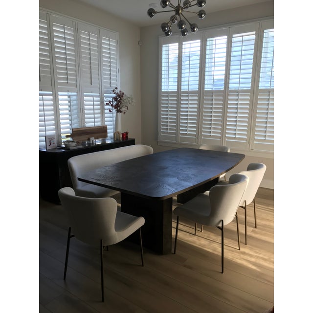Arhaus Dining Table With 4 Upholstered Chairs + Bench in Excellent Condition For Sale - Image 13 of 14