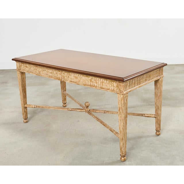 Wood Nancy Corzine Neoclassical Laurel Desk Writing Table For Sale - Image 7 of 12