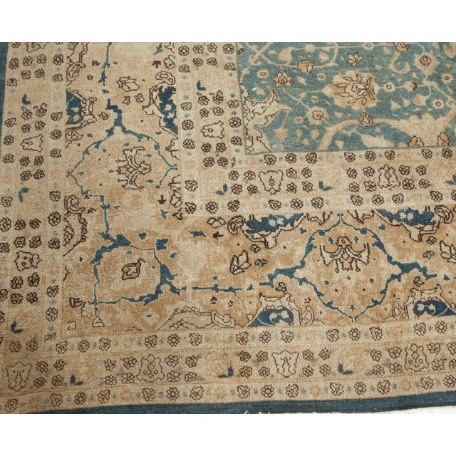 Persian Fine Antique Persian Tabriz Handmade Wool Carpet For Sale - Image 3 of 8