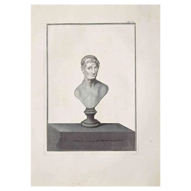 Unknown, Ancient Roman Bust, Original Etching, 18th Century For Sale