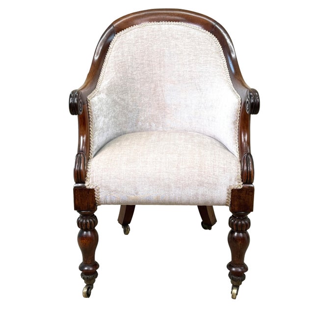 19th Century English Regency Rosewood Tub Library Armchair For Sale - Image 14 of 15