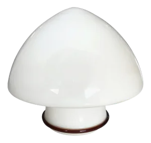 Vintage Table Lamp W/ Cream Murano Glass & Original Label Designed by De Majo, 1960s