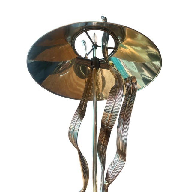 French Mid 20th Century French brass table lamp For Sale - Image 3 of 4