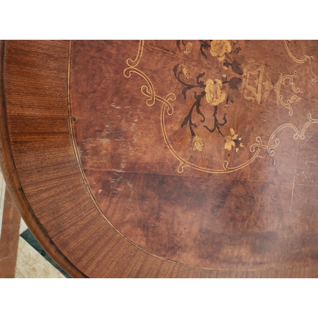 Antique Renaissance Revival Inlay Dining Table For Sale - Image 14 of 17
