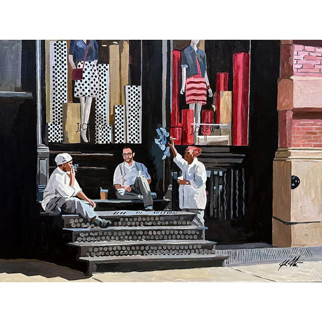 original painting. Acrylic on canvas 30" x 40" with the frame it is around 36" x 46" Scene is from SoHo in NYC. produced...