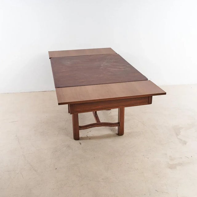 Vintage Extendable Brown Table For Sale - Image 5 of 6