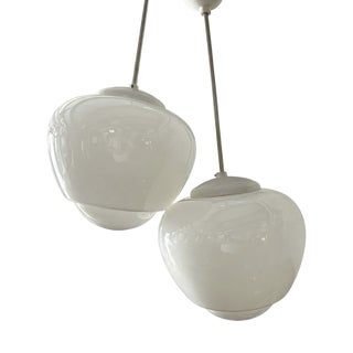 Large Czech Opaline Pendant Light by Napako, 1960s For Sale