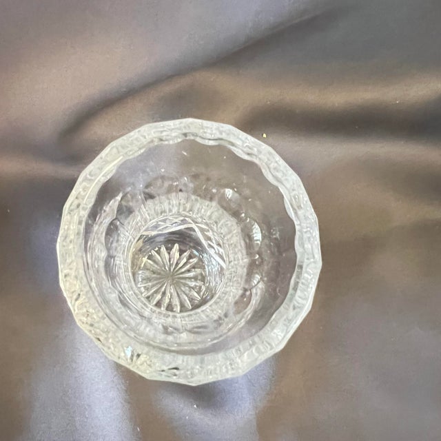 Glass Vintage Crystal Bud Vase Trio Sculptural Cut Glass Curated Collection For Sale - Image 7 of 9