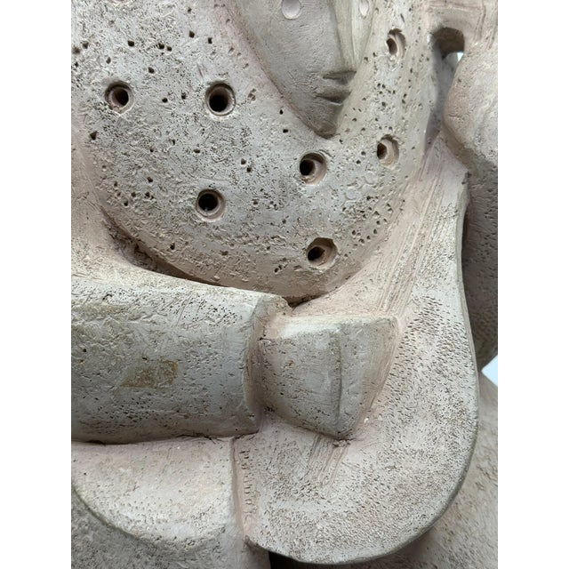 Brown Early 20th Century Hand built Cubist Terracotta Musician Sculpture Monogrammed C For Sale - Image 8 of 14
