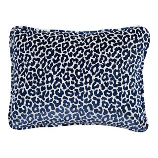 Schumacher x Timothy Corrigan Madeleine 16" Lumbar Pillow in Midnight For Sale