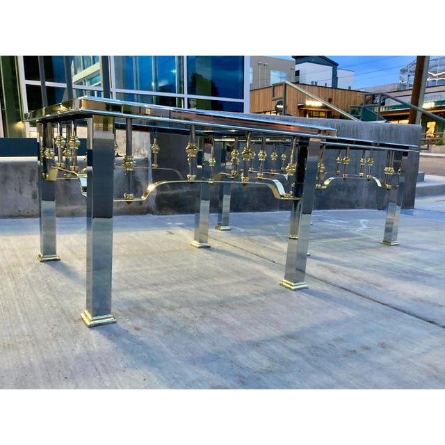 Mid-Century Modern Modern Chrome & Glass End Tables in the style of Mastercraft - a Pair For Sale - Image 3 of 13