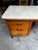 Vintage Petite Wooden Desk With Iron Legs For Sale - Image 4 of 11