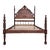 20th Century Full Bed, Original Four Fluted Poster Spanish Bed With Wood Slabs For Sale