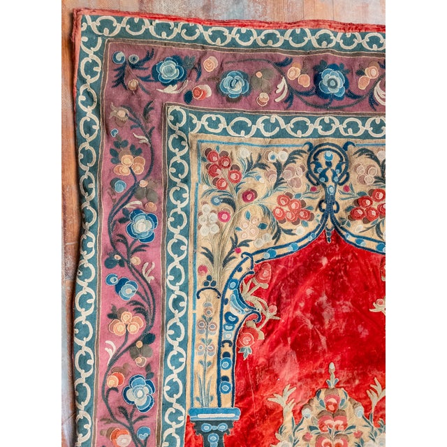 Traditional 18th or 19th Century Turkish Ottoman Embroidered Applique Tapestry Wall Panel For Sale - Image 3 of 9