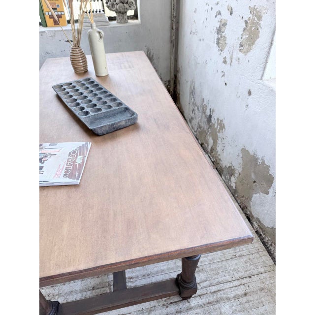 Farmhouse Table with Turned Pine and Birch Legs, 1960s For Sale - Image 15 of 18