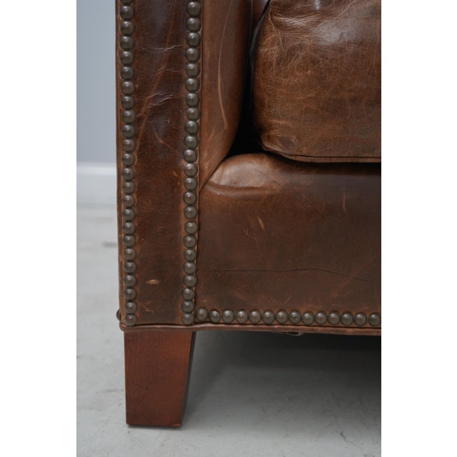 Restoration Hardware Quality Brown Leather Sofa Chairish