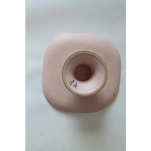 Mid 20th Century Vintage Light Pink Italian Cake Stand With Wine Making Motif For Sale - Image 5 of 9