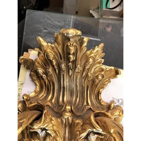 Metal 1990s Vintaged Finish European Gold Candle Sconces - a Pair For Sale - Image 7 of 9