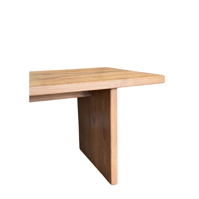 Contemporary Large Teak Wood Table, Natural Finish, Hand-Crafted Modern Organic For Sale - Image 3 of 7