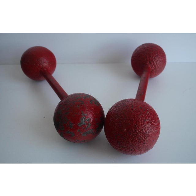 1930s Art Deco Double Ball Dumbbels, 1930s, Set of 2 For Sale - Image 5 of 10