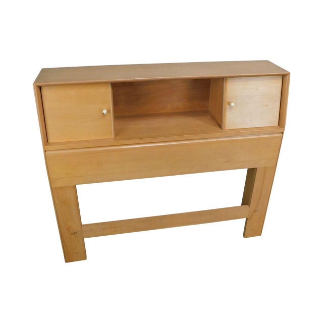 Heywood Wakefield Mid Century Modern Champagne Finish Bookcase Single Headboard A