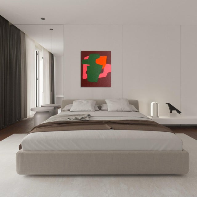 Maroon Bodasca, Abstract Brick, 2026, Canvas For Sale - Image 8 of 12