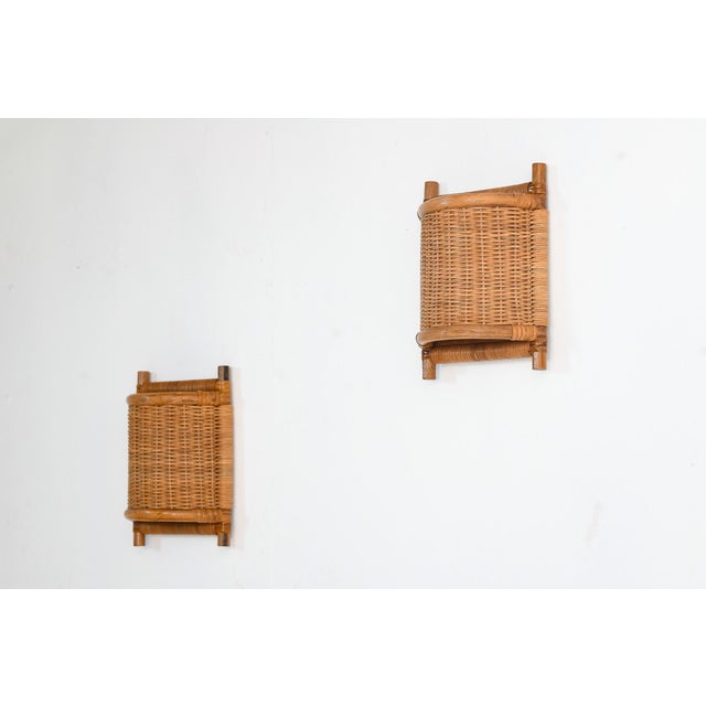 Contemporary Wicker Wall Lamp For Sale - Image 4 of 6