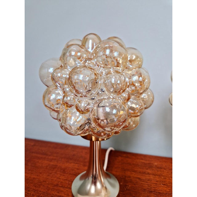 Bubble Glass Lamps by Helena Tynell for Glashütte Limburg, 1970, Set of 2 For Sale - Image 6 of 18