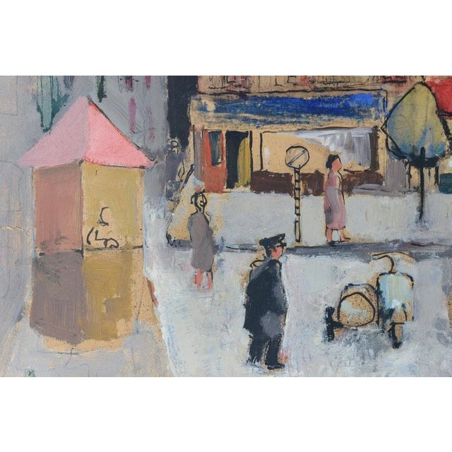 Modern After Maurice Utrillo, French Square, 1950s, Gouache on Paper For Sale - Image 3 of 6