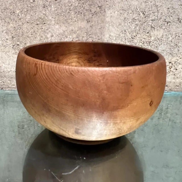 AMBIANIC presents 1960s MCM Pacific Coast Myrtlewood Bowl Coos Bay, Oregon maker stamped House of Myrtlewood Coos Bay...